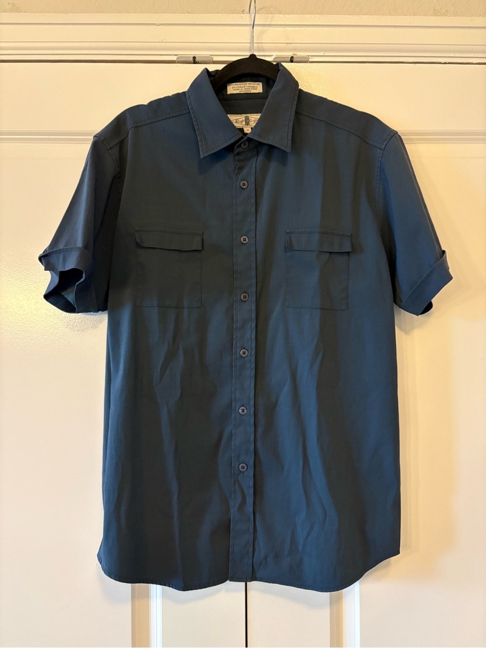 Eighty Eight Men's Short Sleeve Button-Down Shirt - Teal Blue